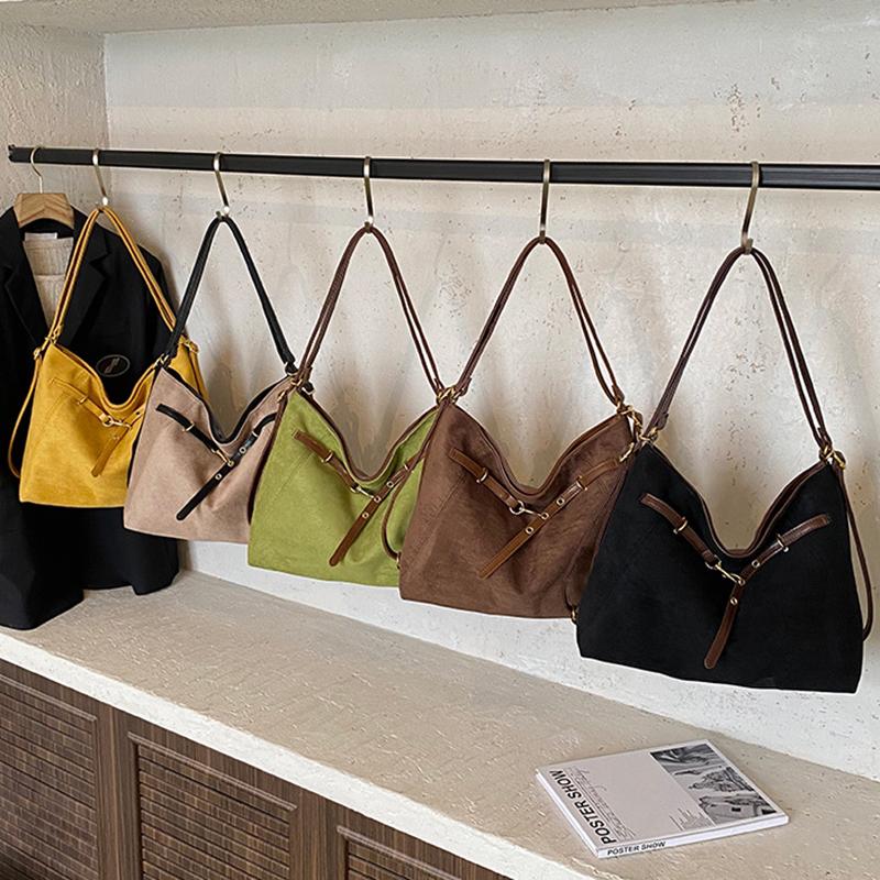 Yogodlns Ленивый стиль Ретро Одноплечевая Сумка под Мышку Минималистичная Сумка-тоут Большая Вместимость Сумка для Поездок Сумки через Плечо