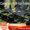 Portable Outdoor Folding Camping Table & Chair Set with Roll-up Table & Storage