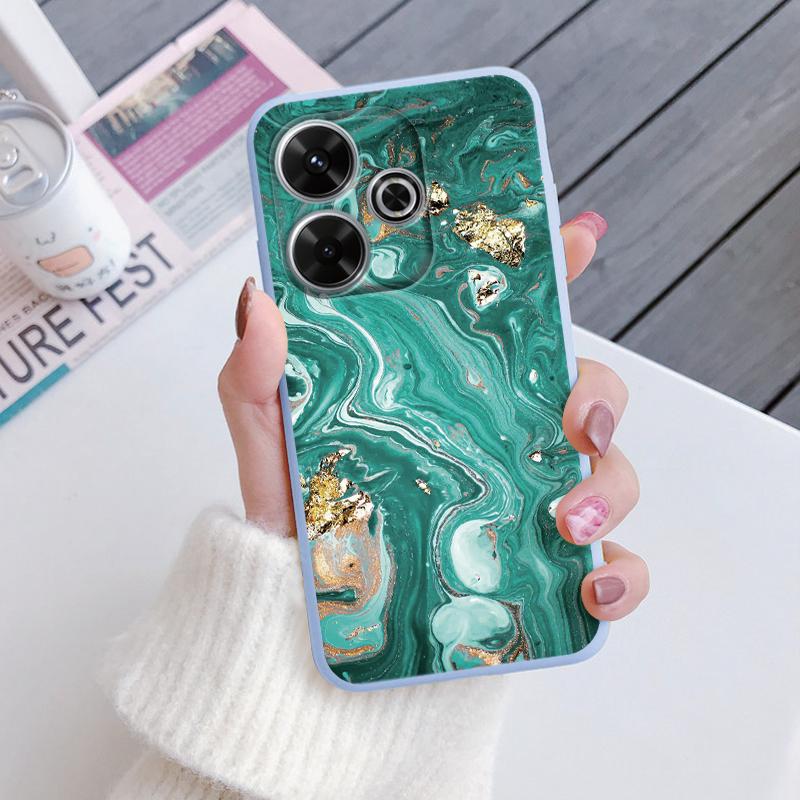 Чехол для телефона Redmi 13 4G Коричневый леопардовый принт Мягкий силиконовый TPU Чехол Разноцветный мраморный Fundas Для Xiaomi Redmi 13 Redmi13 Coque