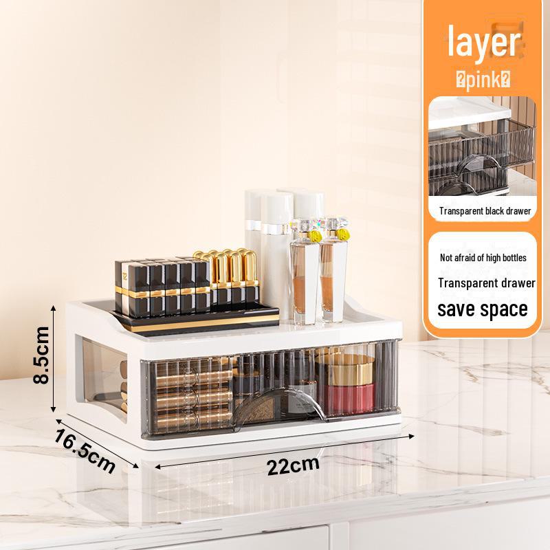 Черная роскошная многослойная коробка для хранения косметики и прозрачный шкаф с ящиками