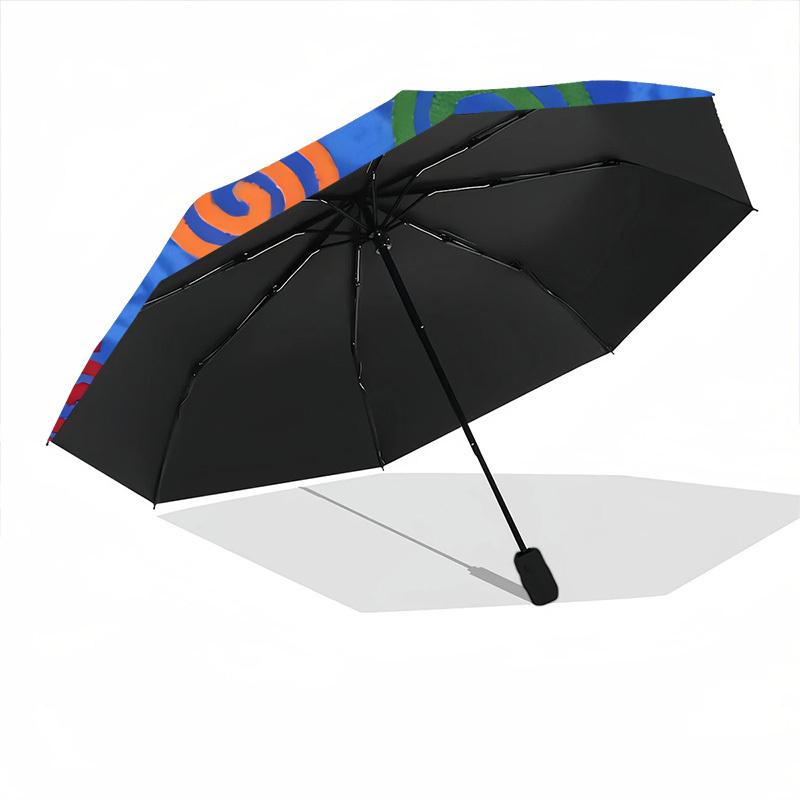 1pc Spiral Pattern Automatic Umbrella - 8-Rib Durable Frame, Portable Fashion Accessory & Holiday Gift yy251117173