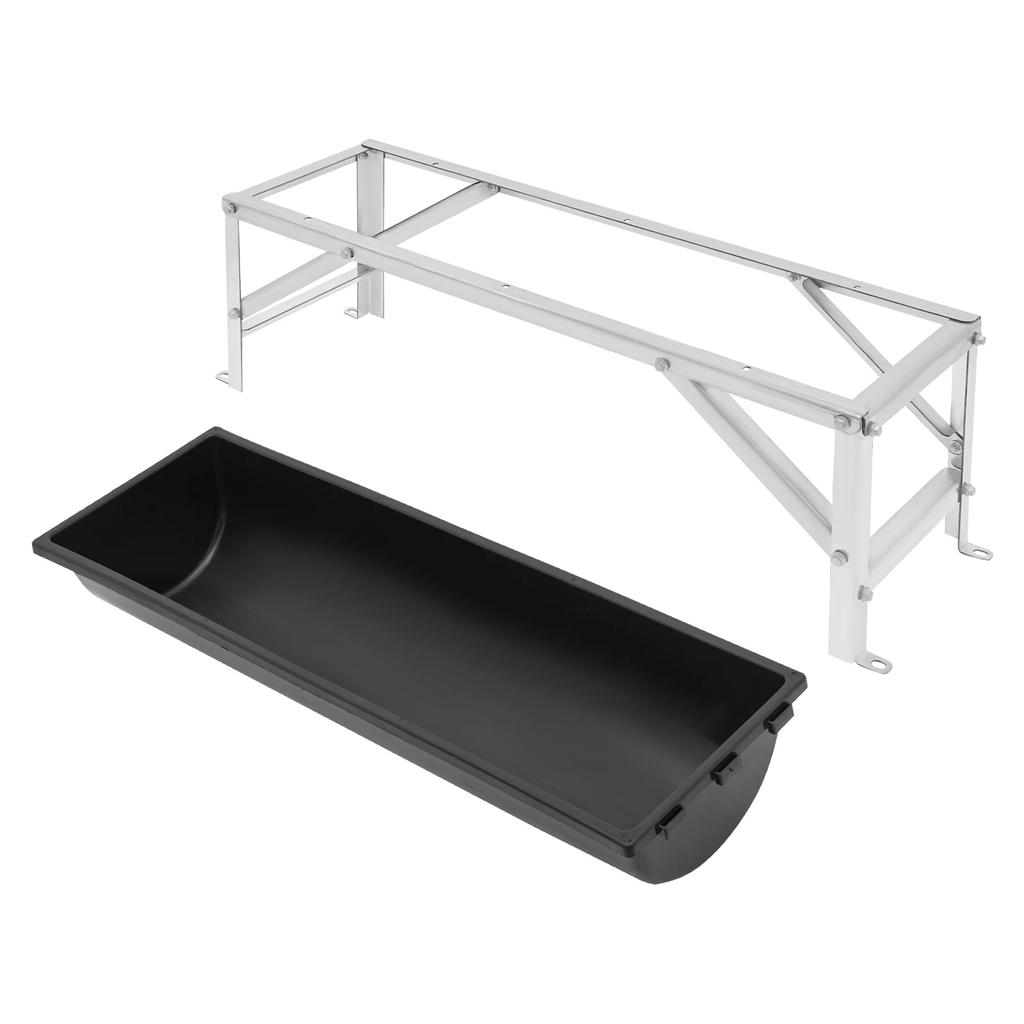 Livestock Feed Trough, 39inch Long Large Capacity Hay Feeder Goat Hay Feeder with Stand,for Calves,Sheep,Horses, Alpacas (Black)