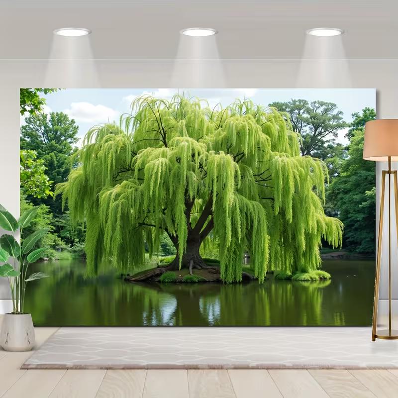 2D Green Nature Pond Backdrop Photography Background Banner