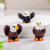 Yousheng 4Pcs Mini Eagle Figurines Miniature Resin Animal Ornaments Mini Bald Eagle Collectibles for DIY Craft Accessories Fairy Garden Decoration