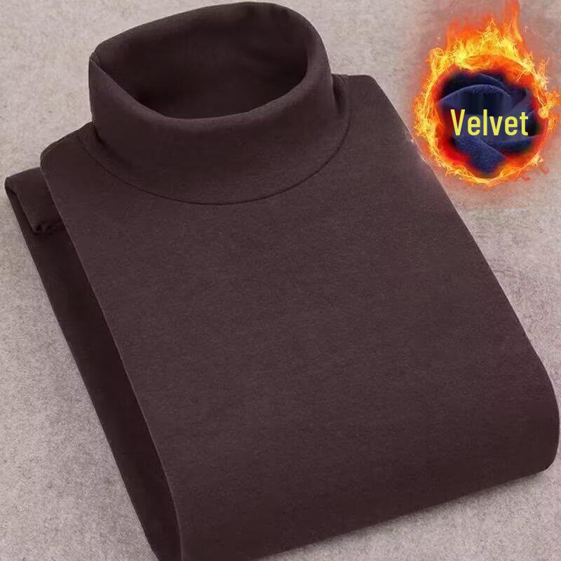 Мужская двухсторонняя полуводолазка с длинным рукавом из немецкого бархата - теплая осень/зима, плюс бархат, большой размер, базовый слой