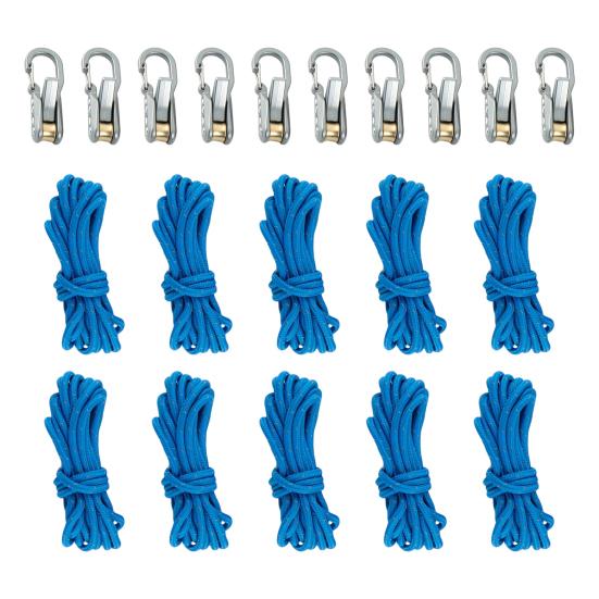 2/6/8/10/12/16/20Pcs Rope Tensioner with Roller Cord Heavy Duty Metal Outdoor Backpacking Hiking Boating Camping Guyline Rope Adjuster Tightener