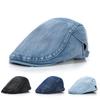 Retro Newsboy Hat Baker Peaked Leisure Visor Cap Driving Golf Denim Beret Hat Women Girl