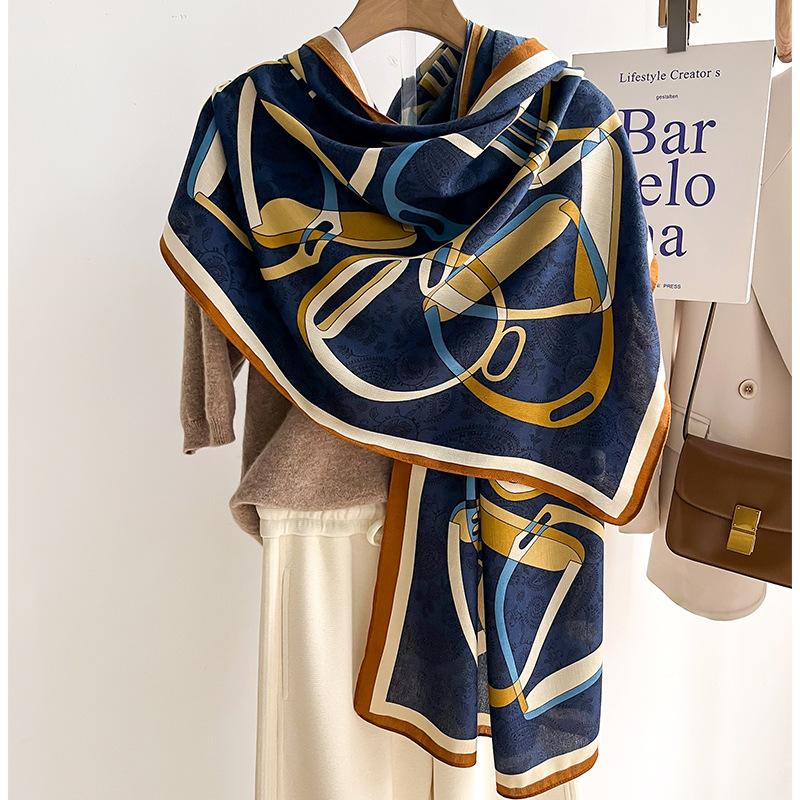 Womens Large Silk Scarf Long Satin Scarf Fashion Designer Scarf Lightweight Wraps