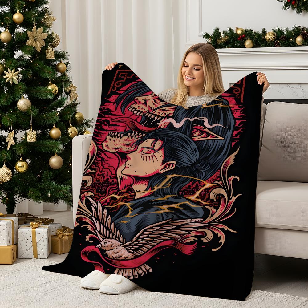 Anime A-Attack on Titan Throw Flannel Blanket Perfect for Sofa Office Bed Travel Sleep Read Relax Camping four season use