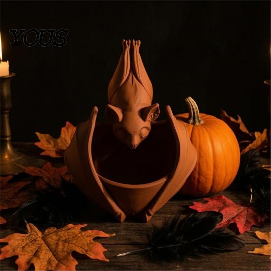 Gothic Bat Flower Pot Hanging Planter, Plant Pot, 3D Printed Lightweight Durable Halloween Planter for Trailing Vines, Indoor Outdoor Decoration