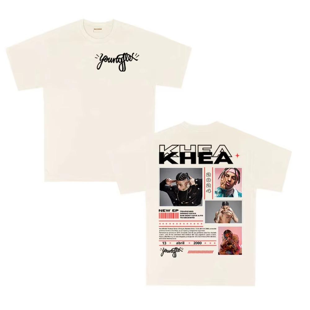 Rapper KHEA TOUR New Album T Shirt Unisex Women Tide Vintage High Quality Printed Tshirt Summer Casual Cotton Short Sleeve Tshirt