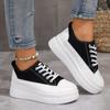 Черно-белые кроссовки на платформе, женские брендовые дизайнерские туфли для скейтбординга на шнуровке, женские осенние туфли с толстой подошвой, вулканизированные туфли Mujer
