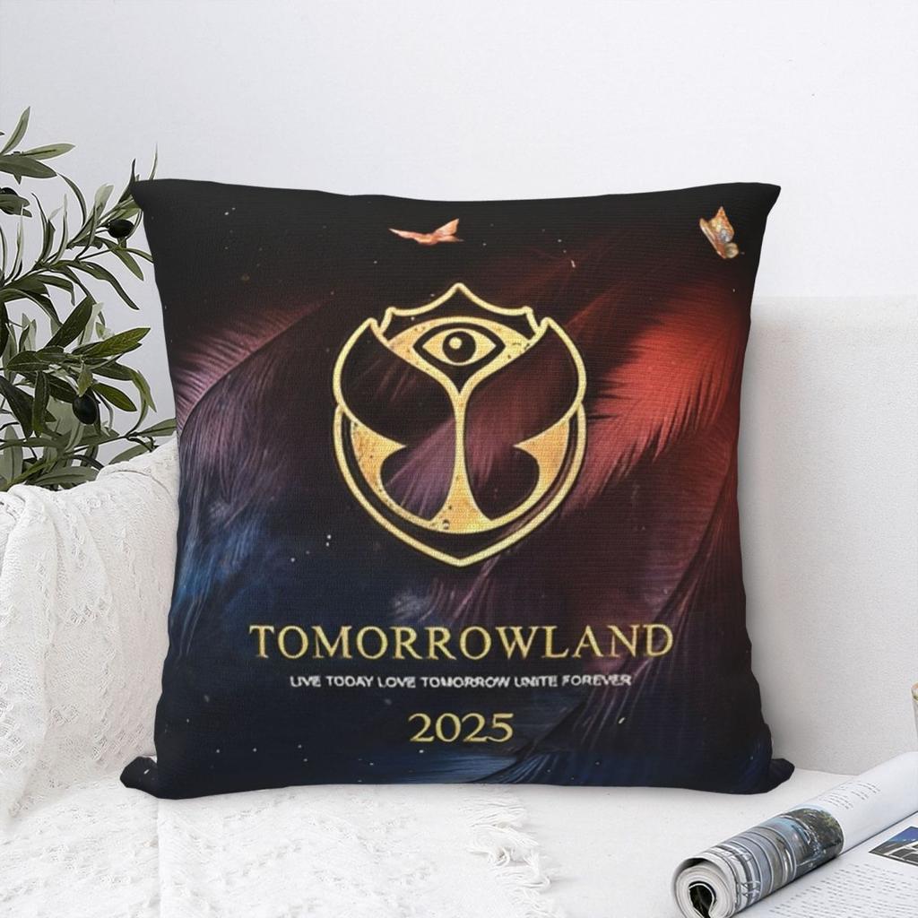 Подушка квадратная для музыкального фестиваля Tomorrowlandd Чехол для подушки Декоративный чехол для декоративной подушки в винтажном стиле Чехол для автомобиля 40x40 см