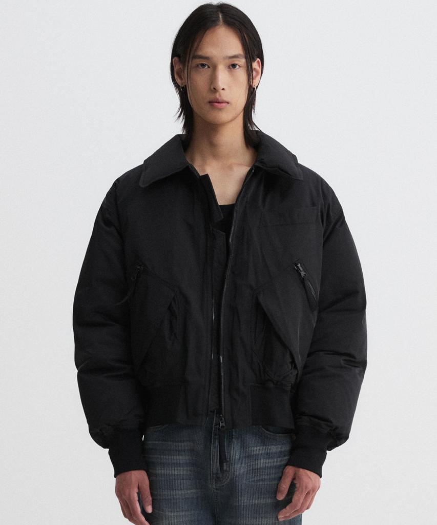 Dnsr Flight Crop Duck Down Padded Jumper Black