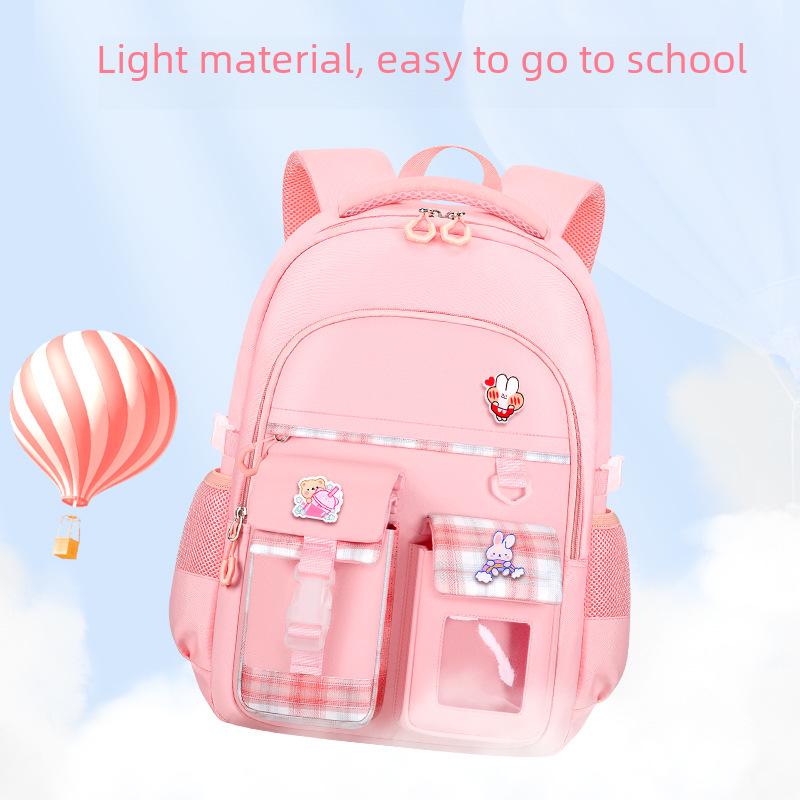 2024 Школьный ранец в клетку для девочек, легкий, с поддержкой позвоночника, большой вместимости, для детей 6-12 лет.