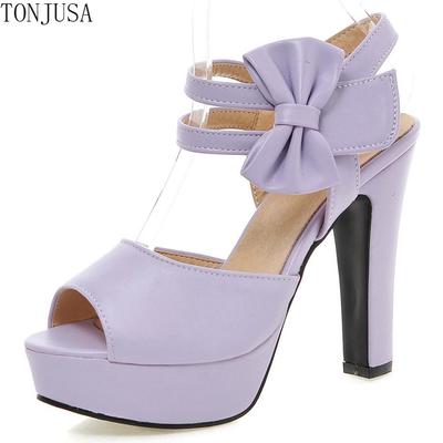 Однотонные женские босоножки на очень высоком каблуке с крючком и петлей на шпильке для вечеринки, клубные туфли с узлом-бабочкой