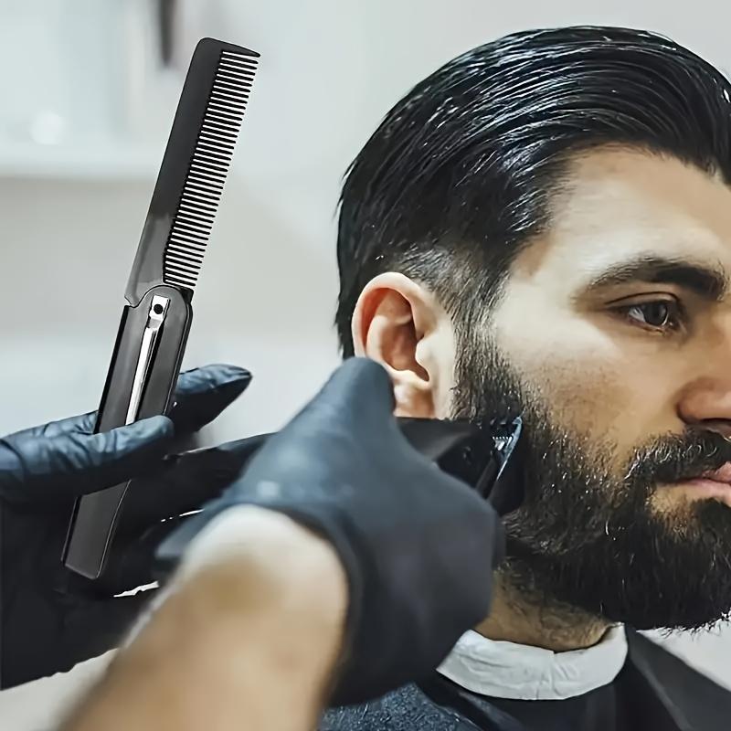 Мужская ежедневная расческа для укладки бороды, высококачественная пластиковая складная расческа, портативная и портативная