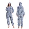 Женские и мужские теплые флисовые цельные пижамы на молнии с капюшоном, мягкие зимние пижамы с капюшоном для взрослых, женские пижамы для всего тела с карманом