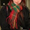 Imitation Cashmere Plaid Scarf for Women's Winter Luxury, Fashionable and Simple Scarf, Medium Long Warm Shawl