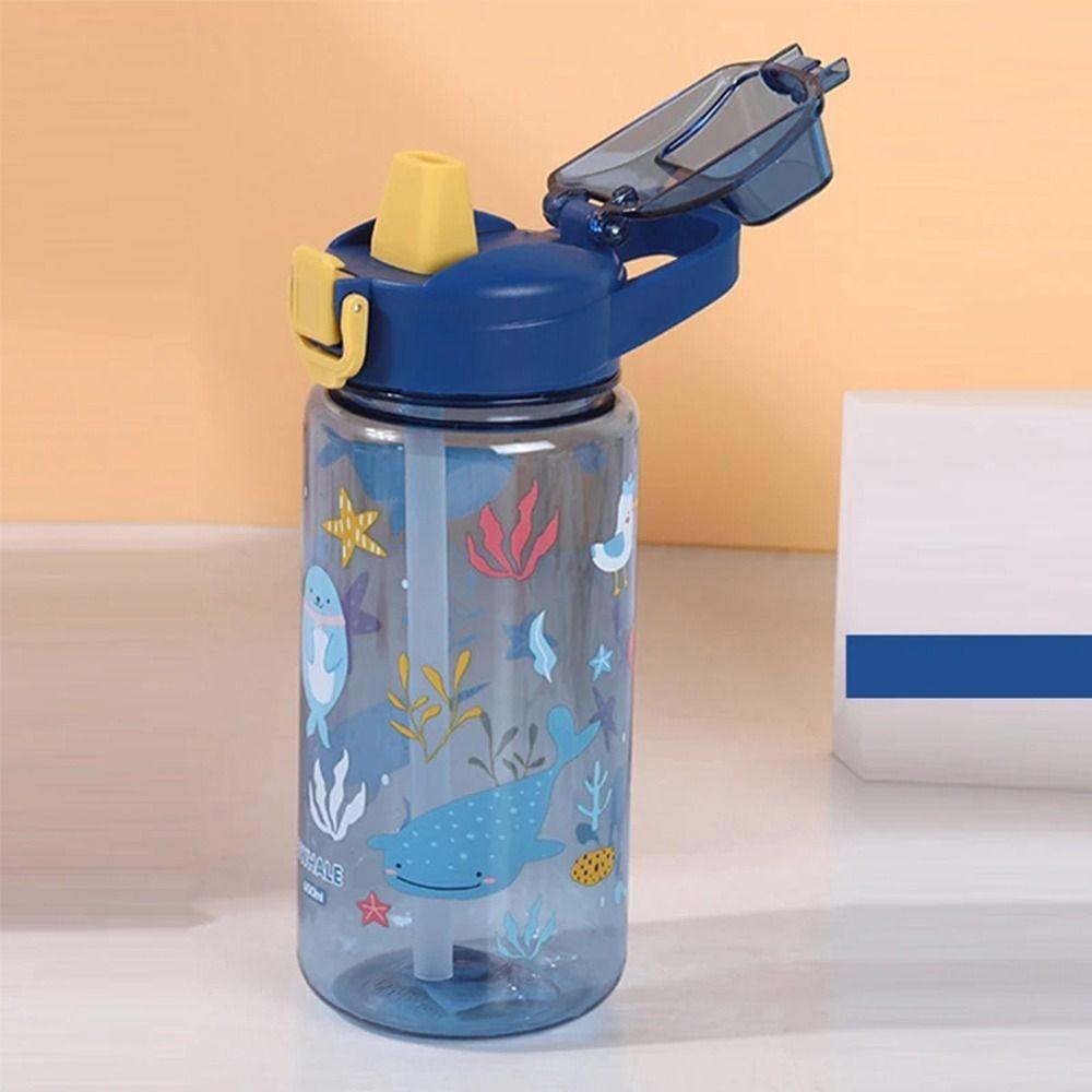 600ml Kids Water Cup With Silicone Straw Water Sippy Cup New Water Bottle For Kids