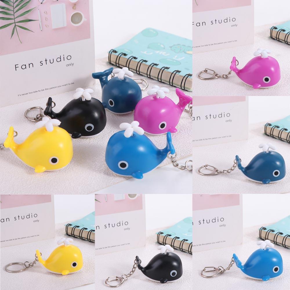 Sounds Light Sea Whale Keychain with Sound Animal LED Keychain LED Whale Keyring Bag Pendant