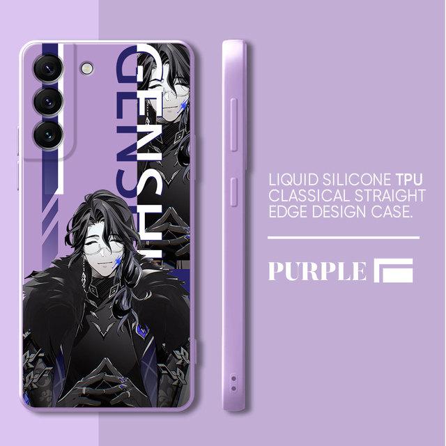 Genshion Impact Tartaglia Anime Case For Samsung Galaxy S21 5g S10e S23 Ultra S20 Fe S10 S22 S9 Plus S8 Square Liquid Cover