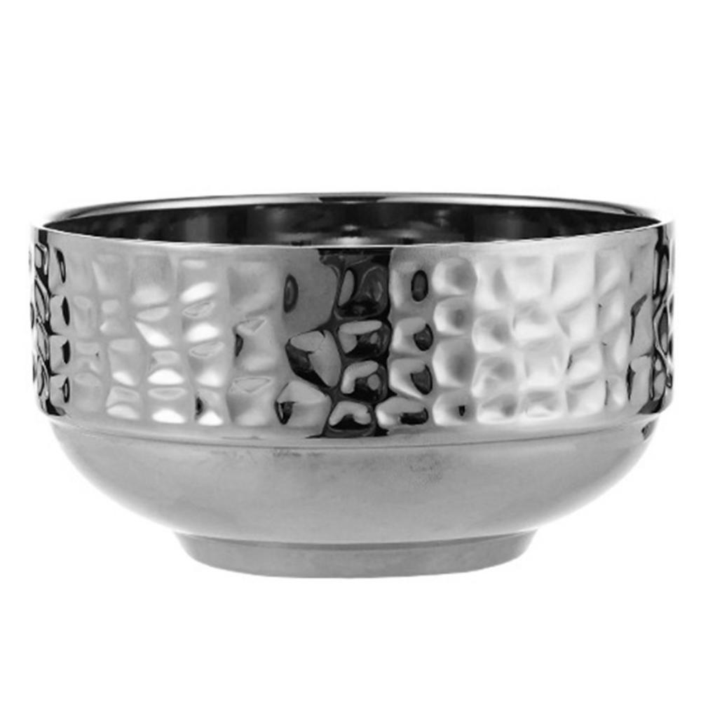 Hammer Pattern Ice Cream Bowl Double Layer Stainless Steel Soup Bowl  Cereal Bowl