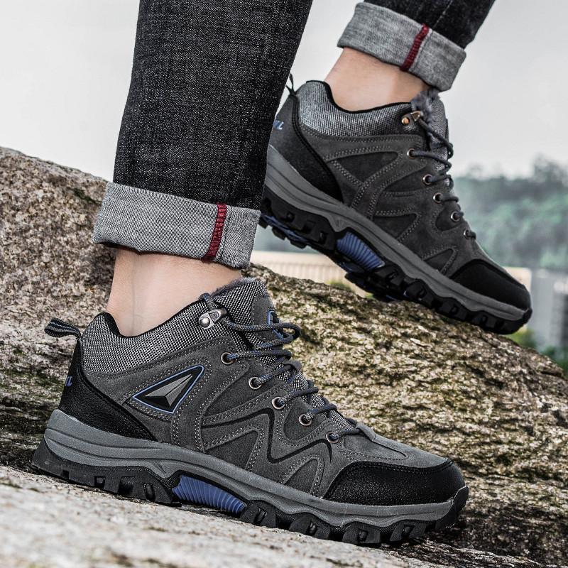 Мужские зимние ботинки, походные ботинки, зеленые, мужские, повседневные, для скалолазания, спортивные ботинки, теплые, с мехом, большого размера