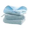 Soft, Quick-drying Hand Towels for Home, Bathroom, and Kitchen Cleaning, Made from Coral Fleece. 25x25cm, 3 Count, Blue.