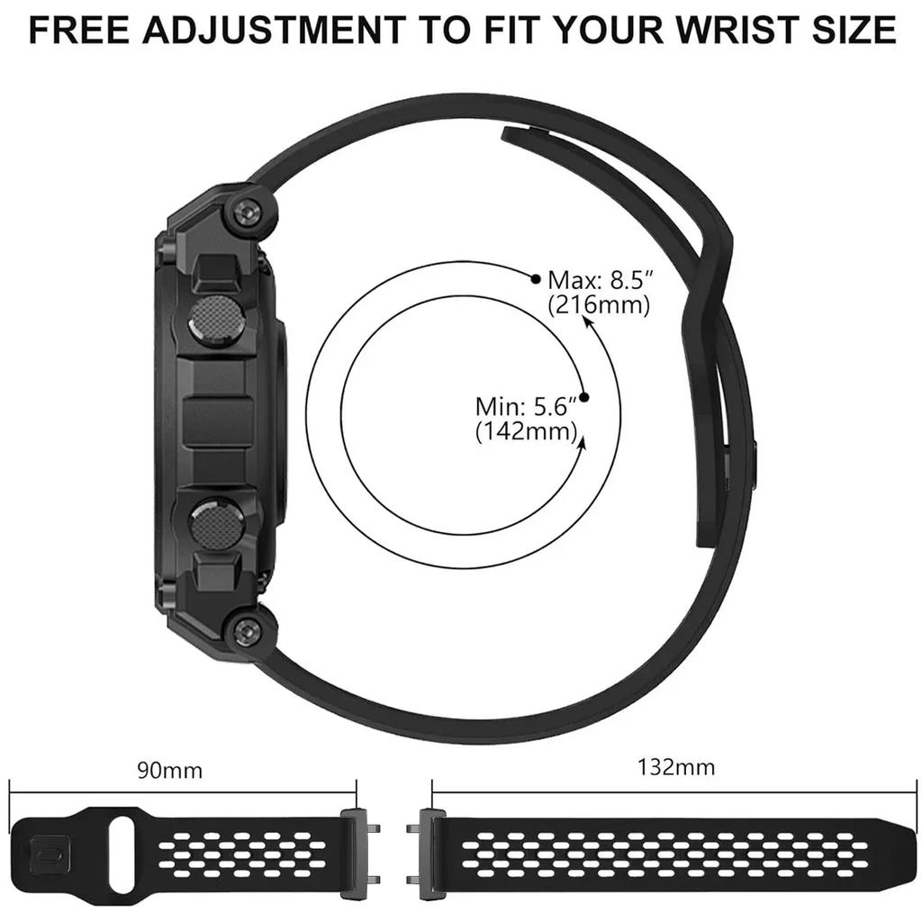 Мягкий дышащий силиконовый ремешок для Amazfit T-REX 3/2 спортивный браслет ремешок для часов для Huami Amazfit T-REX/T-REX 2ULTRA браслет