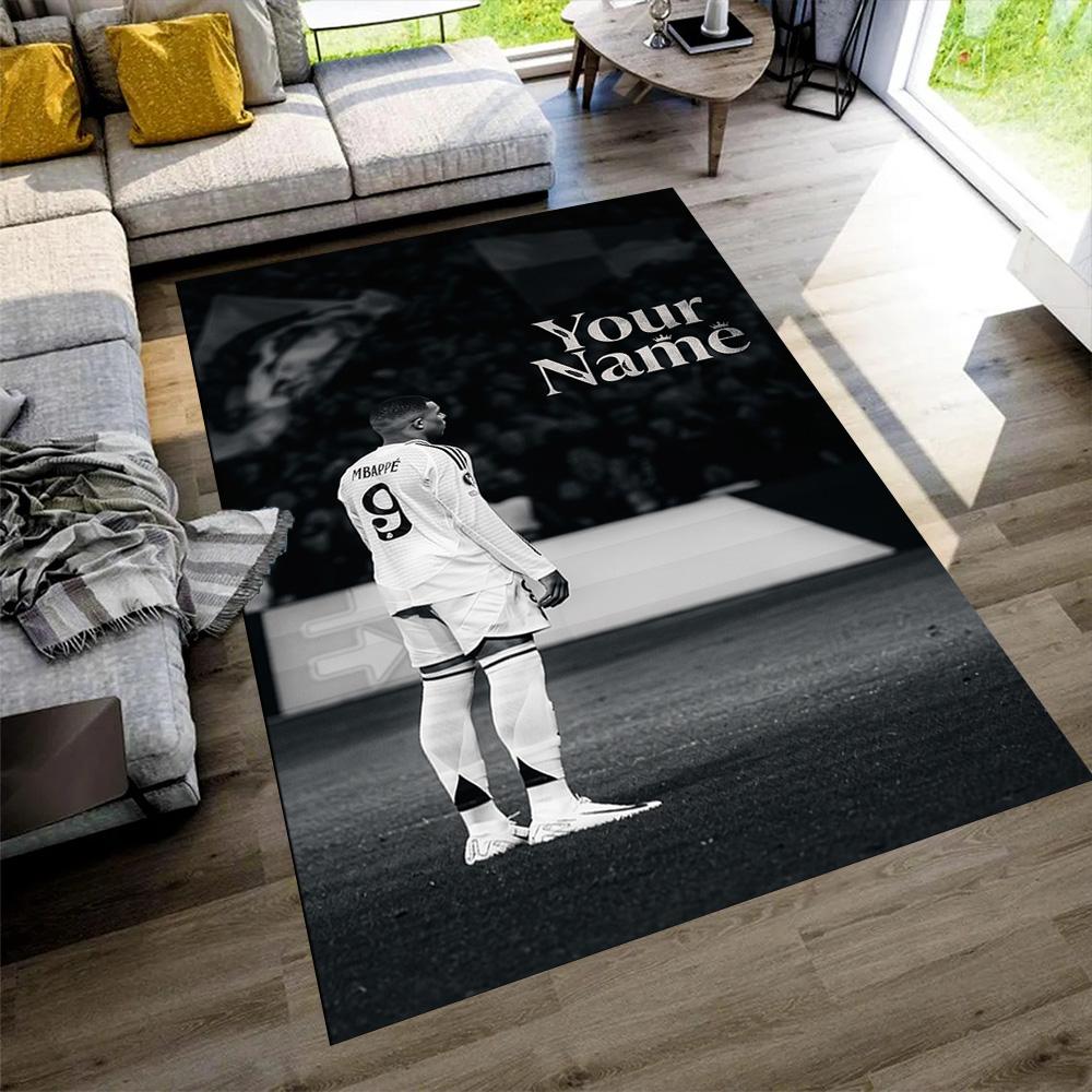 Mbappé Personalized Text Area Rug Perfect for Living Rooms Foyer Bedrooms Study room Antislip Carpet Anime Office Decor Best for Christmas
