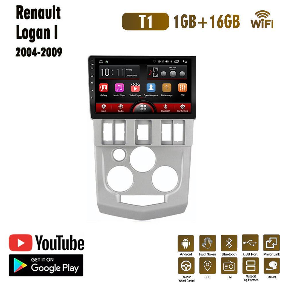 Автомобильное радио на базе Android для Renault Logan 1 2004-2009, автомобильный мультимедийный плеер, GPS-навигация, головное устройство, WIFI, 1 + 16 ГБ