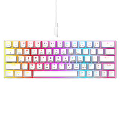 Беспроводная механическая клавиатура T-WOLF TKL, 63 клавиши, RGB, игровая, настраиваемая, с возможностью горячей замены, портативная мини-клавиатура, синий переключатель