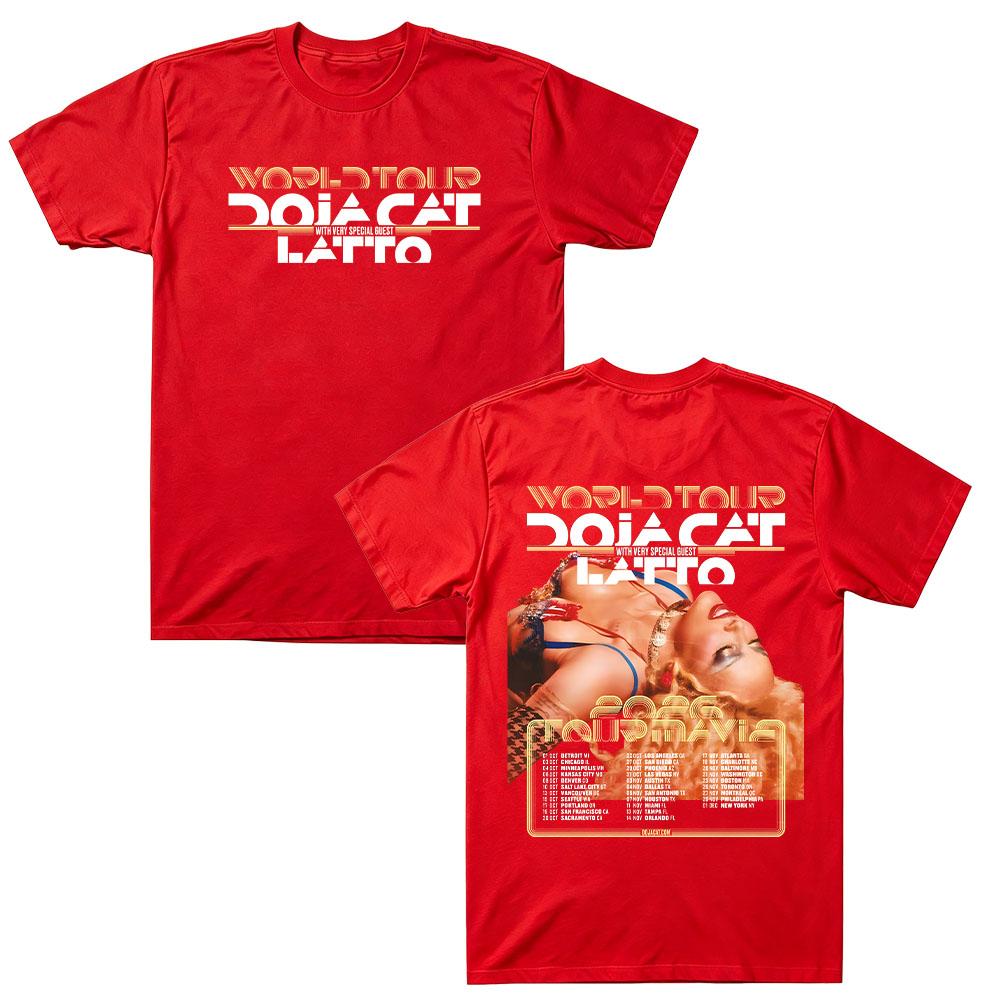 Doja Cat World Tour 2026 Merch T-Shirt Men Women Print Cotton Tee with Latto Guest Concert Tour Graphic Casual Tops