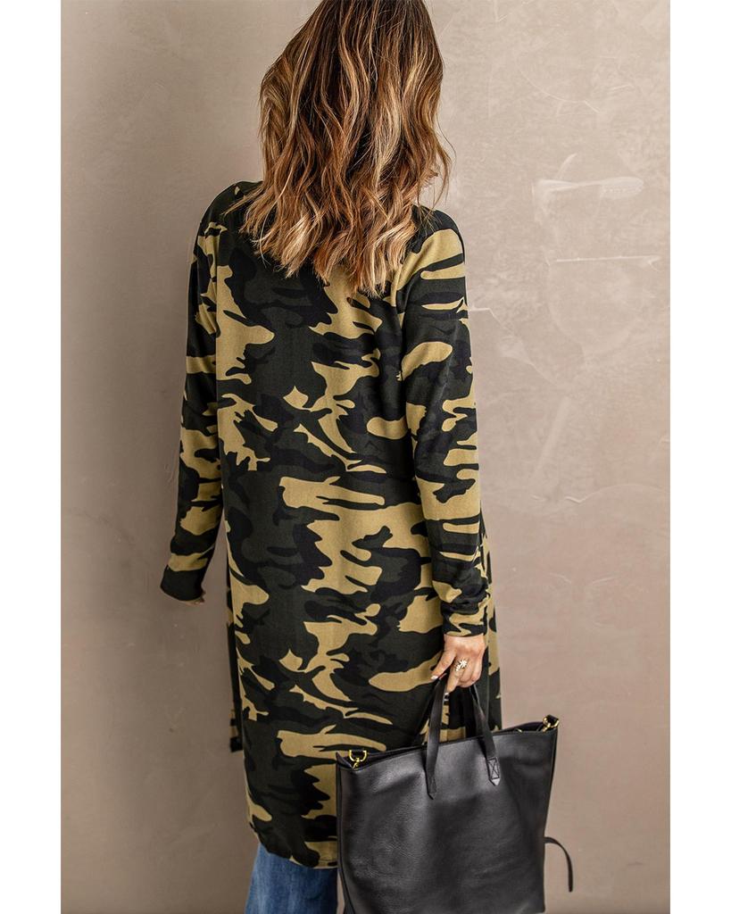 Azura Exchange Длинный кардиган с камуфляжным принтом