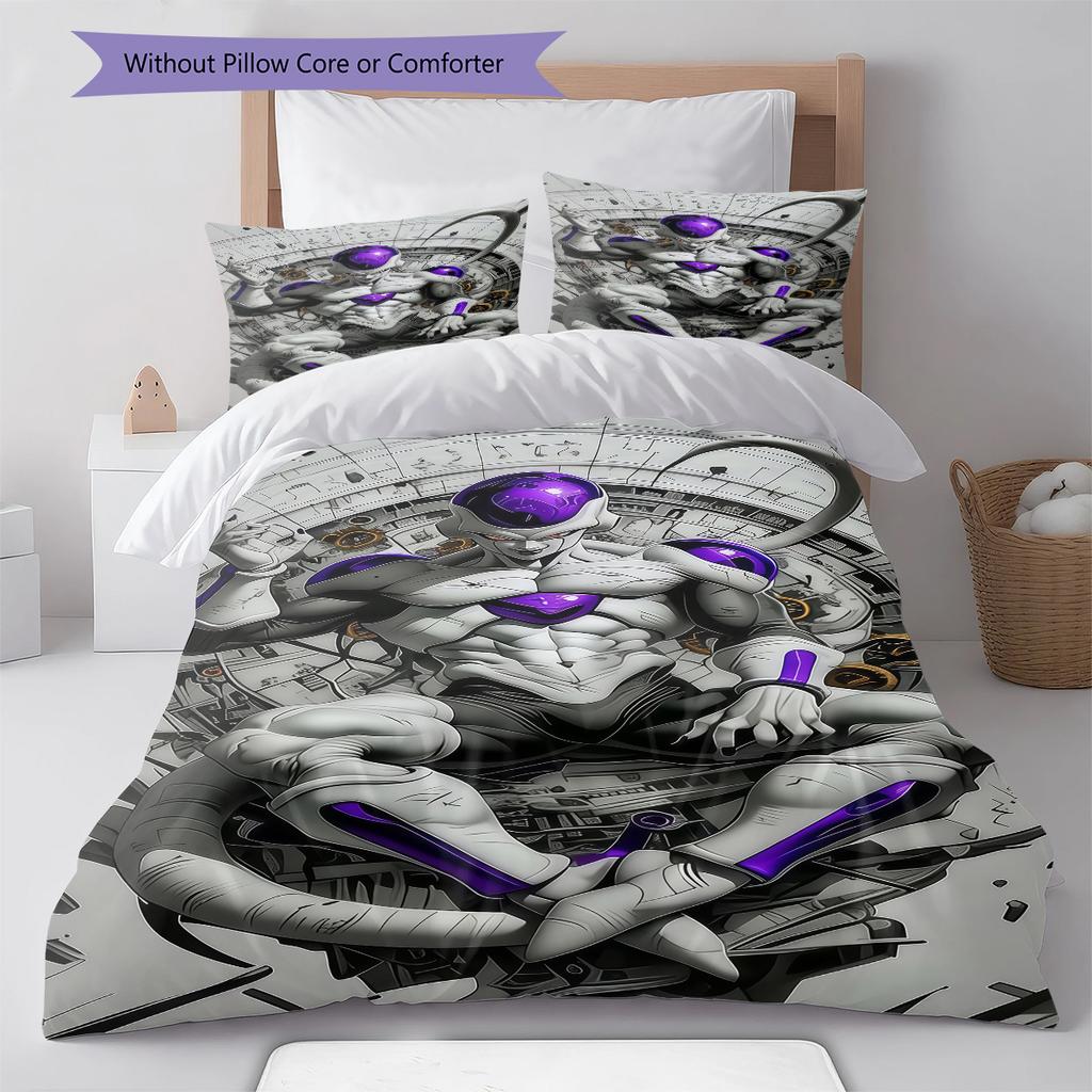 Постельное белье с рисунком DRAGON BALL, Комплект с одеялом, Пододеяльник, Наволочка, Домашний подарок на день рождения (1 пододеяльник + 2 наволочки, без наполнителя)