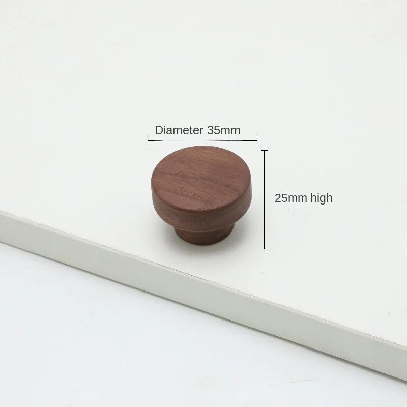Solid Wood Cabinet Door Handle Retro Solid Wood Children's Room Style Cabinet Shoe Cabinet Drawer Single Hole Wooden Handle