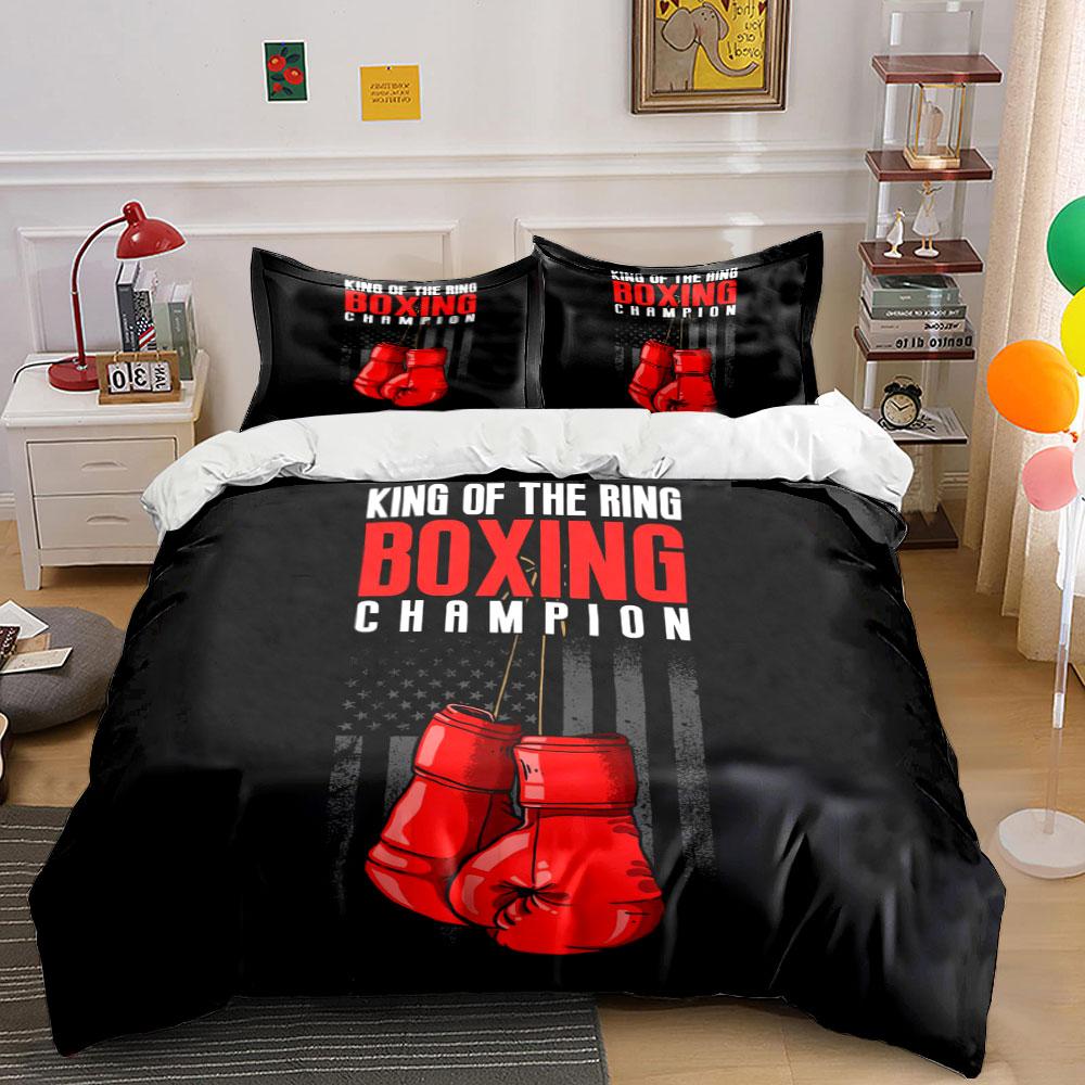 Red boxing gloves design. Bedding sets Duvet cover sets Duvet covers Pillowcases(1*Duvet Cover 2*Pillowcases without duvet insert)