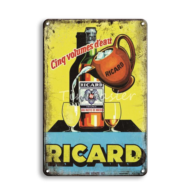 Металлическая жестяная вывеска для пива Ricard, винтажный постер для клуба Гавана, металлические вывески, античный ирландский паб, бар, кафе, кухня, художественный настенный домашний декор