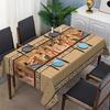 Ancient Egyptian Hieroglyphic Waterproof Tablecloth Reusable Kitchen Dining Table Decor for Holiday Party