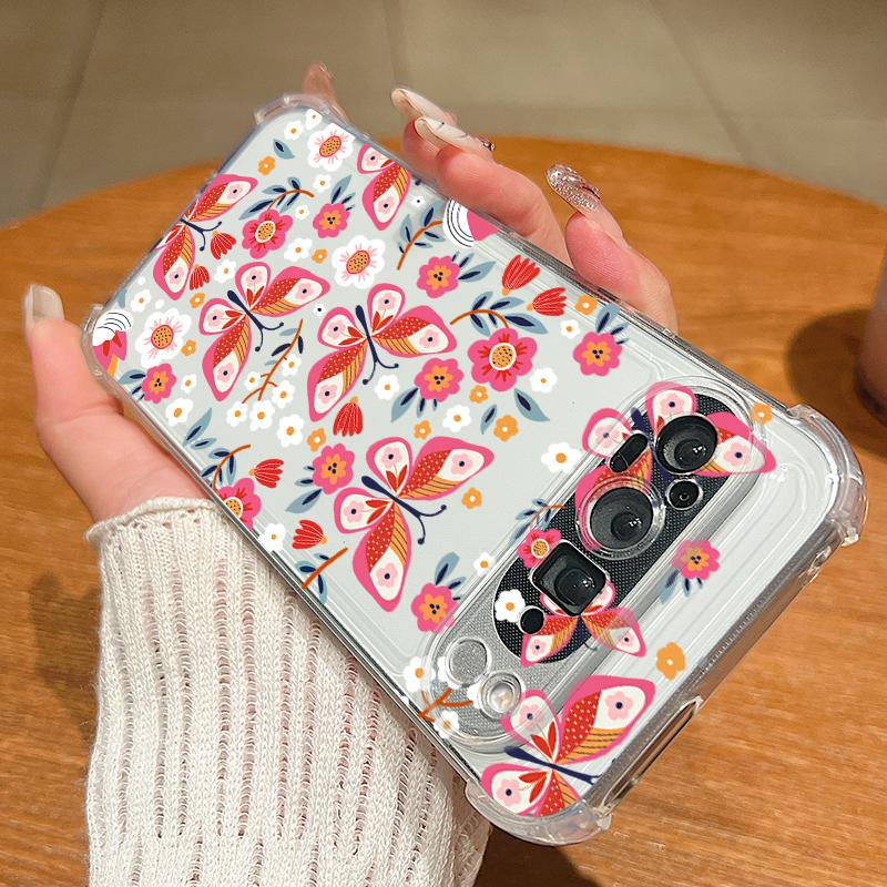 Purple Butterfly Printed TPU Case For Google Pixel 9 Pro Pixel 9 Pro XL Soft Silicone Transparent Back Cover For Google Pixel 9A