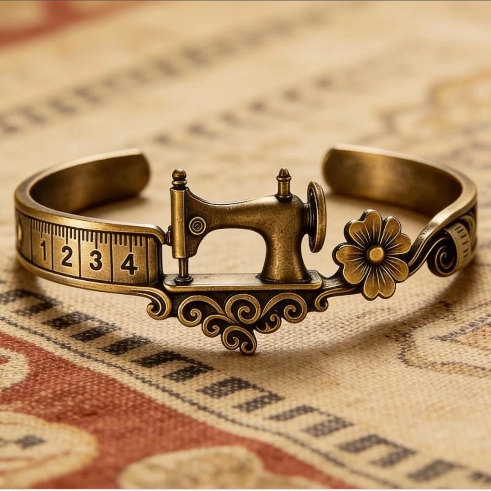 Timeless Tailoring Design Ring Set Alloy Open Cuff Bracelet Sewing Lover's Bracelet  for Women