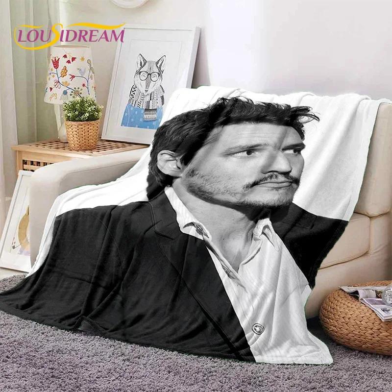 3D Jose Pedro Pascal Actor Star Soft Blankets,Keep Warm Throw Blanket Comfortable Blanket for Picnic Beds Sofa Home Bedroom Gift