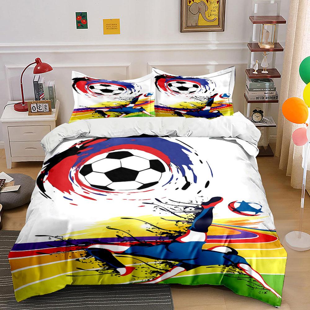 Soccer ball with player. Bedding sets Duvet cover sets Duvet covers Pillowcases(1 * Duvet Cover 2 * Pillowcases, without duvet insert)