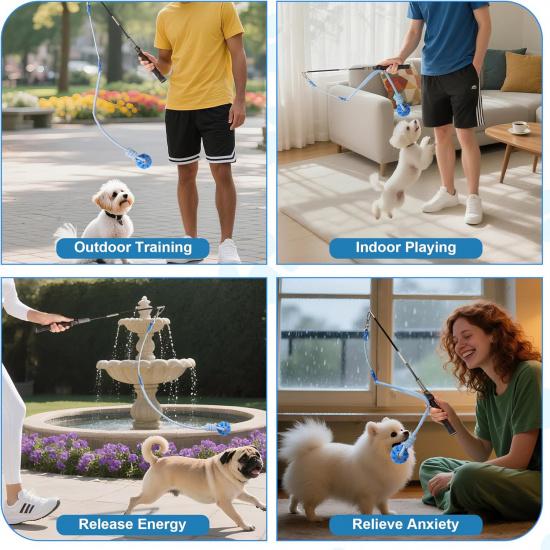 Flirt Pole for Dogs Interactive Dog Pole Toy for Large Medium Small Dogs, Sports Dog Teaser Pole for Tug of War, Flirt Pole with Lure Ball (Standard