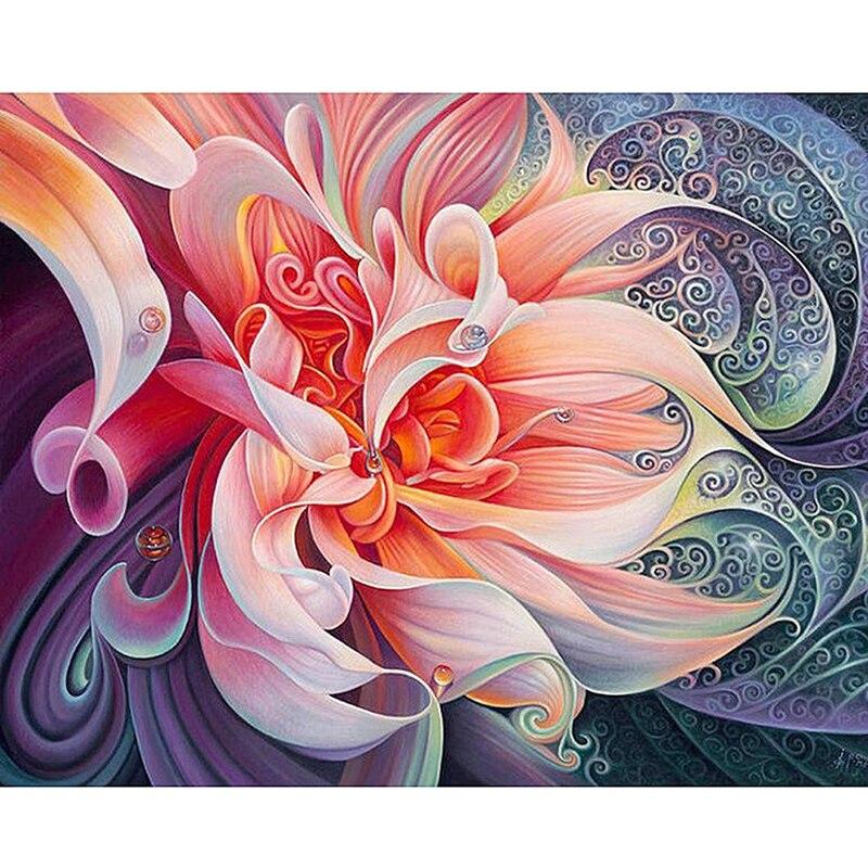 DIY цветок 5D алмазная живопись вышивка крестом полный круглый стразы сиреневый лавандовый бриллианты хобби домашний декор