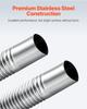 Exhaust Hose, 1980mm Stainless Steel Exhausts Hose, Diesel Heater Flexible Exhaust Pipe with 2 Hose Clamps, Exhausts Hoses Kit Diesel Heater