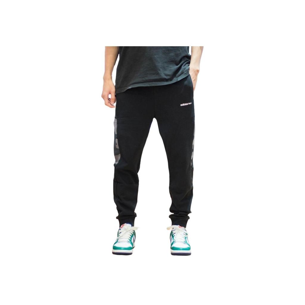 Adidas Трикотажные спортивные брюки Neo Camouflage Print Color Block, мужские штаны, черные HA1488