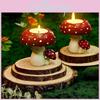 Enchanting Home Decor Mushroom Candle Holder Designed From Resilient Synthetic Material