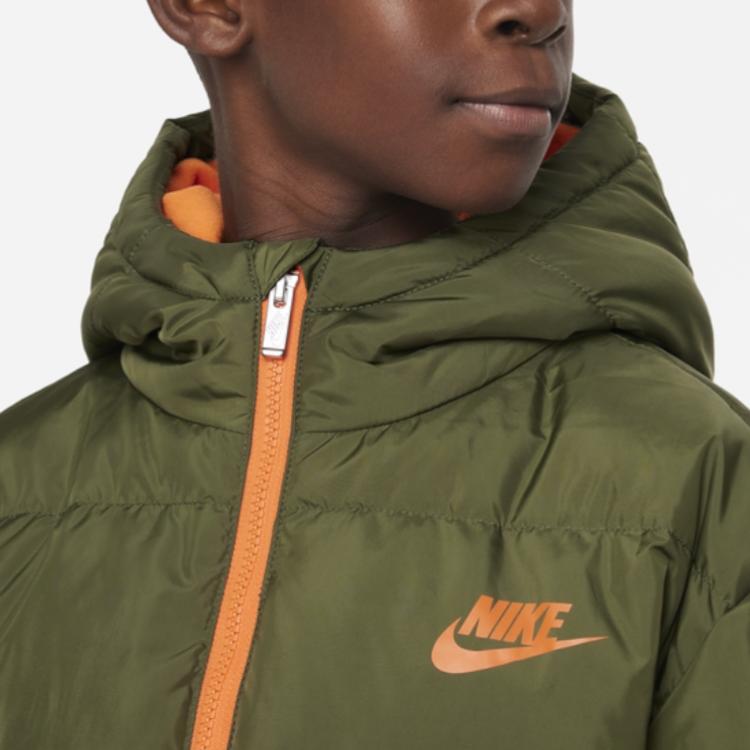 Nike Down Jacket Comfortable Skin-Friendly Warmth Kids Jackets Rough-Green DZ9965-326